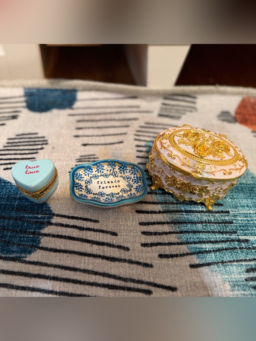 Set of three jewelry holders